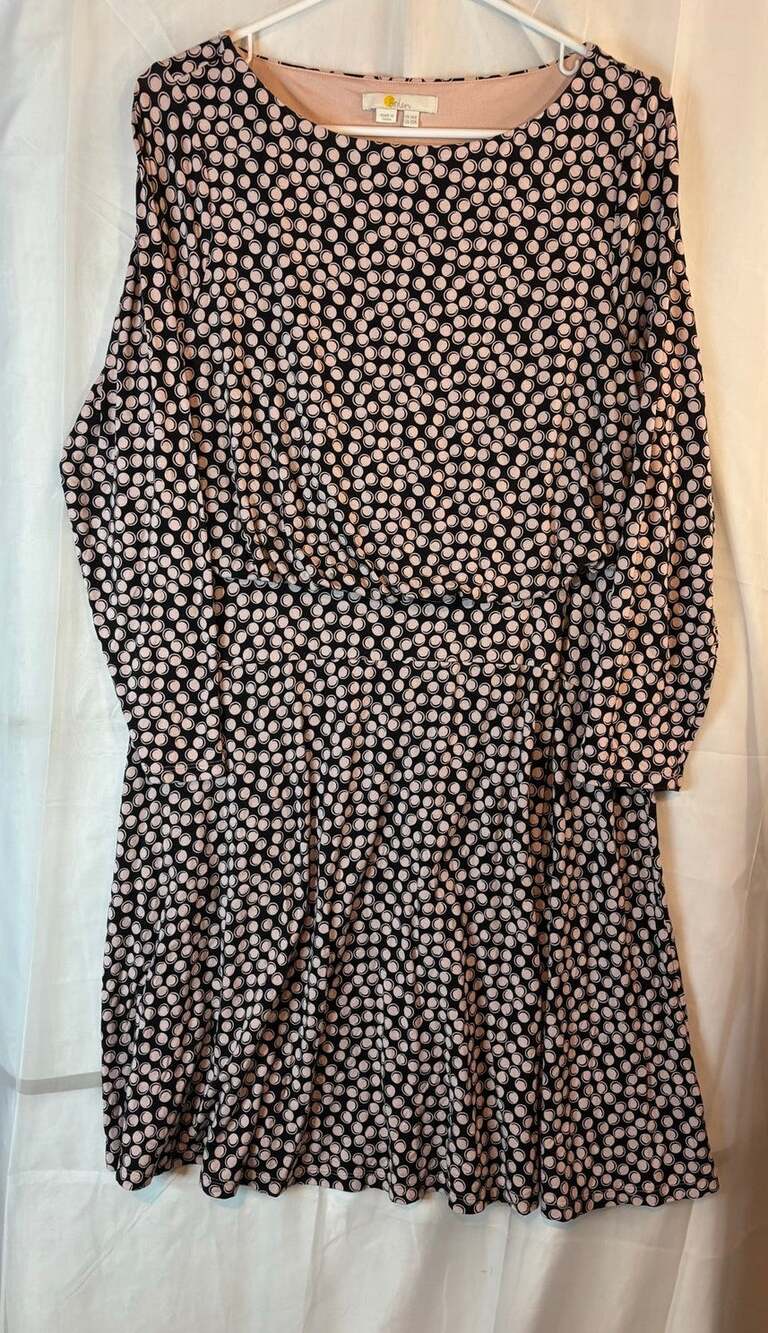 Boden Polka Dot Long Sleeve Jersey Shirt Dress Size 10